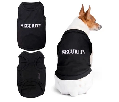 Parisian Pet Dog T-Shirt with Embroidered 'Security' Word Dog Tank Top - 3XL - Image 1 of 3