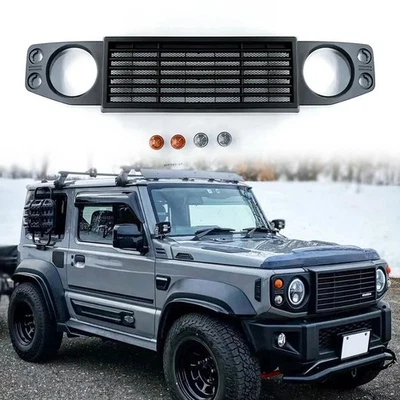 Black Front Bumper Upper Grille Mesh Grill Fits for Suzuki Jimny JB74 2019-2025 - Image 1 of 4