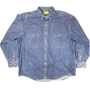 Vintage Duck Head Jeanshemd Herren XL Button Down Langarm Blau Hergestellt in den USA - Bild 1 von 10