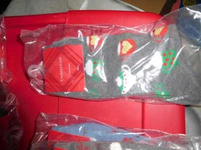 NUEVO CON ETIQUETAS CALCETINES DE NAVIDAD CHARTER CLUB PARA MUJER - tazas de chocolate gris caliente Foto 1 de 2