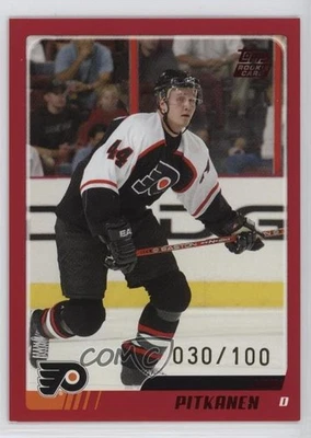 2003-04 Topps Traded Red /100 Joni Pitkanen #TT132 Rookie RC - Image 1 of 2