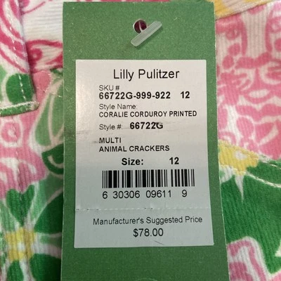Lily Pulitzer 66722G Talla 12 Coralie Pana Estampado “Galletas Animales” Foto 1 de 4