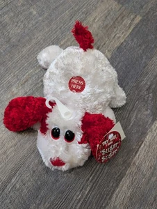 Dan Dee Collector's Choice Stofftier singender Hund Zucker weiß rot Vintage  - Bild 1 von 6