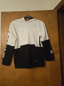 NWT Xersion Black & White Hooded Long Sleeved Sweatshirt Size M (10-12 Husky) - Picture 1 of 8