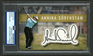 Annika Sorenstam signiertes geschnittenes Display (PSA) Pro Golfer Fotokarte LPGA Golf Auto - Bild 1 von 2