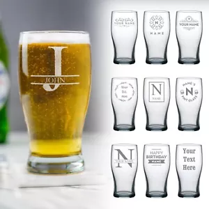 Personalised Engraved Pint Glass Fathers Day Birthday Best Man Usher Stag Party - Picture 1 of 10
