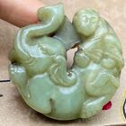 Chinese Antique Jade Pendant Collection Retro Jewelry Monkey Elephant Pendan