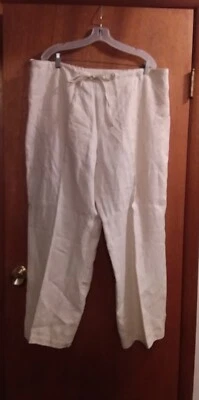 Pantalones de mujer John Paul Richard uniforme de lino puro marfil talla 22 Foto 1 de 4