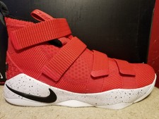 NIKE LEBRON SOLDIER XI 11 Size 9 Black Red Ohio State 897644-601 Mens Shoes