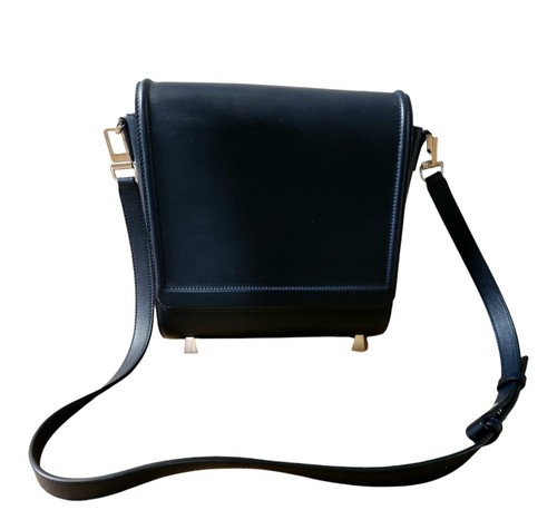 Alexander Wang Borsa Messenger Castità Pelle Argento Navy Chiusura Magnetica