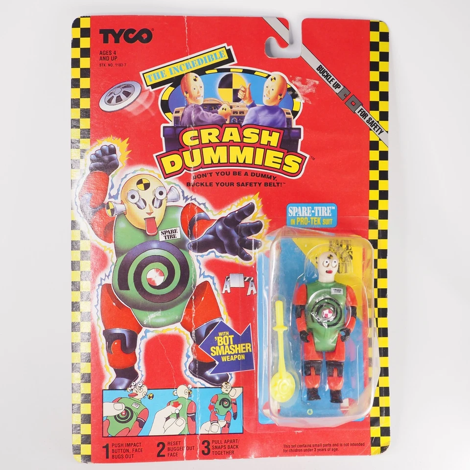The Incredible Crash Test Dummies Spare Tire Figure Pro-Tek Suit Tyco 1992
