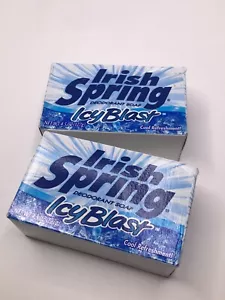 VTG Irish Spring Icy Blast Deodorant Soap Bars LOT OF 2 4.5 oz Each Movie Prop - Picture 1 of 4