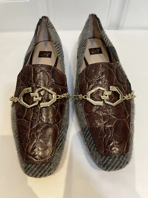 Louise et cie Everland Mujer Mocasines Fudge Multi Oxford Estilo Oro Cadena Talla 8M Foto 1 de 4