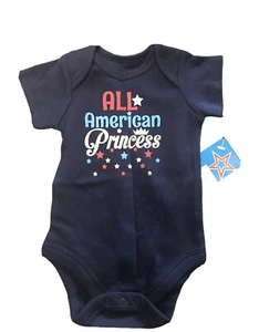 One Piece Creeper Month Blu All American Princess con glitter - Foto 1 di 2