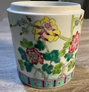 China Famille Porcelain Tea Jar Caddy - Bottom only 4 repl- New Pix - Circa 1940 - Picture 1 of 15