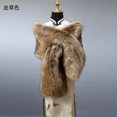Winter Women Faux Fur Cape Short Sleeveless Outwear wraps shawl Warm Size Casual - Image 1 of 4