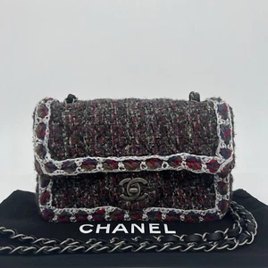Chanel Mini Timeless Classic Rectangular Flap Bag in Grey/Silver Tweed - Picture 1 of 24