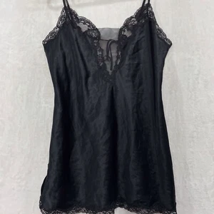 Vintage Victoria's Secret Trägerkleid Nachthemd schwarz Spitze Slip M Spaghettiträger - Bild 1 von 11