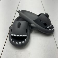 Grey Shark Slides Slip-On Shoes Breathable Kids Size 4 - 5 EUR Size 36 - 37