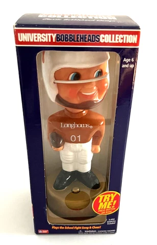 UNIVERSITY of TEXAS LONGHORNS Football Bobblehead Vintage 2001 NEW IN BOX Cover