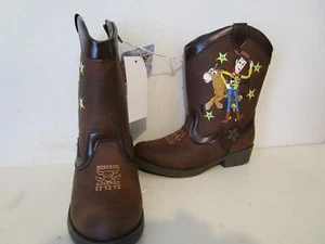 Disney Pixar Toddler Toy Story Woody Pull-on ZIp Up Cowboy Western Boot Brown 11 - Picture 1 of 5