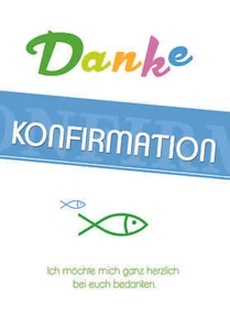 Konfirmation – Danksagung - 5 Danksagung im Format 11,5 x 17 cm mit 5 Umschlägen - Bild 1 von 1