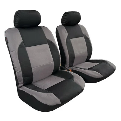 Fundas de asiento de lona para Volkswagen Golf 2013-2021, gris negro protector de coche delantero Foto 1 de 4