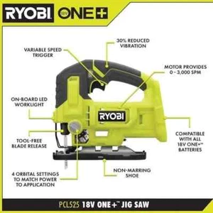 RYOBI ONE+ 18V Cordless Jig Saw (Tool Only) NO ORIGINAL BOX - Picture 1 of 8