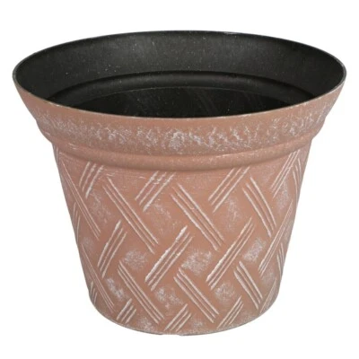 Maceta estilo canasta tejida envejecida color terracota 7,5 pulgadas de alto Foto 1 de 3