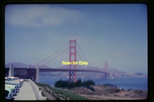 Cars at Golden Gate Bridge, San Francisco in 1961, Kodachrome Slide aa 16-6a