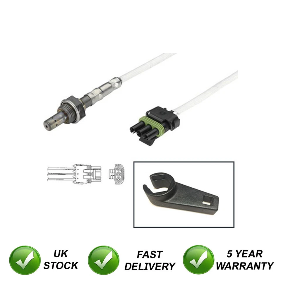 Sensore Lambda + Strumento di Raccordo Anteriore SJR Adatto Vauxhall Omega Frontera 3 Fili - Immagine 1 di 1