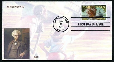 USA, SCOTT # 4545, BGC FDC COVER - POET AND WRITER MARK TWAIN YEAR 2011 - Image 1 of 2