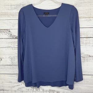 j jill Shirt Womens S Petite Blue Wearever Collection V-Neck Long Sleeve Lined - Picture 1 of 12