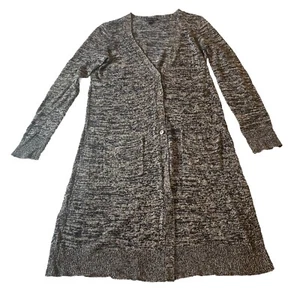 Eileen Fisher Womens Small Petite Heather 100% Silk Cardigan Long Sleeve V Neck - Picture 1 of 24