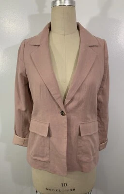 Blazer chaqueta de lino Hollister pequeña Foto 1 de 4