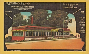 Monteagle TN "Monteagle TN Diner" Dexter Press Linen Postcard - Picture 1 of 2