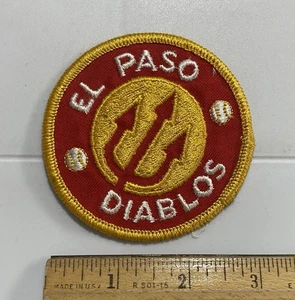Parche de recuerdo bordado redondo del equipo de béisbol con logotipo de horquilla de El Paso Diablos - Imagen 1 de 3