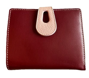 Cartera de cuero genuino ILI con RFID en Merlot/Blush - Imagen 1 de 6