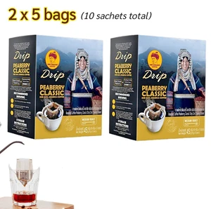 【US DDP】Pack of 2 – Doi Chaang Drip Coffee 5 Bags – Peaberry, Arabica, Specialty - Picture 1 of 12