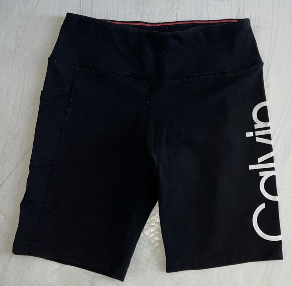 Байкерские шорты Calvin Klein Performance стрейч с высокой талией 7 дюймов, черные, средние - Изображение 1 из 4