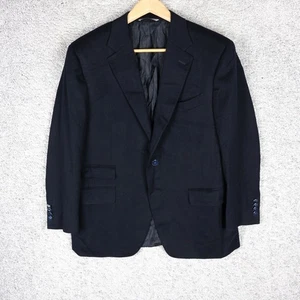 CANALI SU MISURA MEN'S BLAZER WOOL CASHMERE NAVY size 52 L BUTTON CASUAL ITALY - Picture 1 of 11