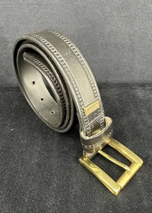 Vintage Guess Gürtel Gr. 36 schwarz Ledergürtel goldene Schnalle & Logo klassischer Gürtel - Bild 1 von 6