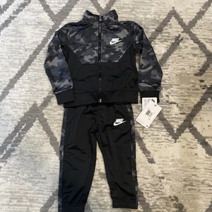  Nike Polyester Black & Camo 2T Kid  Outfit Pants & Jacket  New Condition - Picture 1 of 6