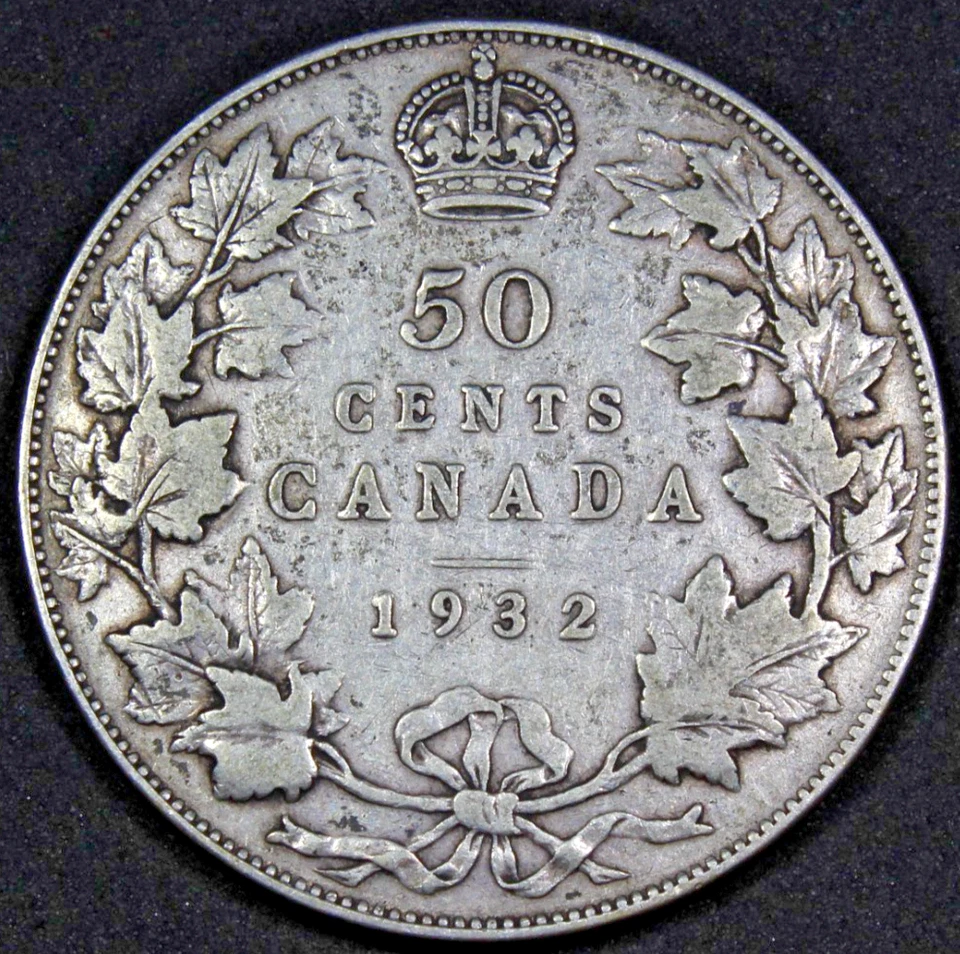 1932 Canada 50 Cent Key Date Fine Plus 19,213 Mintage KM 25a Free Shipping - Image 1 of 4