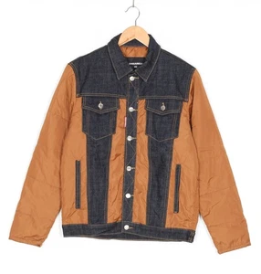 DSQUARED2 Leather Denim Trim Padded Jacket Men Size EU 46 - Picture 1 of 9