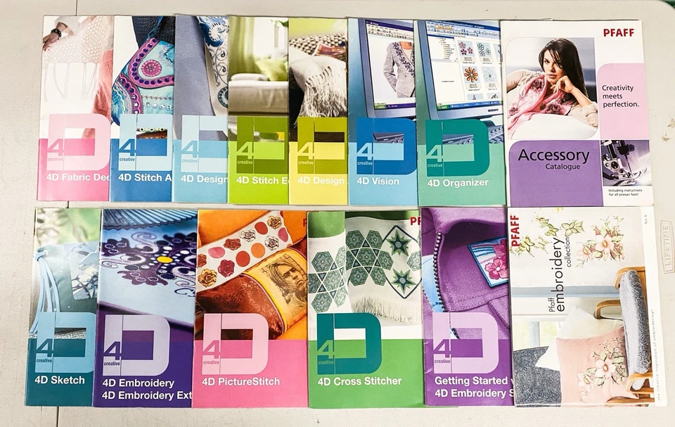 PFAFF Creative 4D MANUAL LOT - 12 MANUALS, 2 EXTRAS - Image 1 of 1