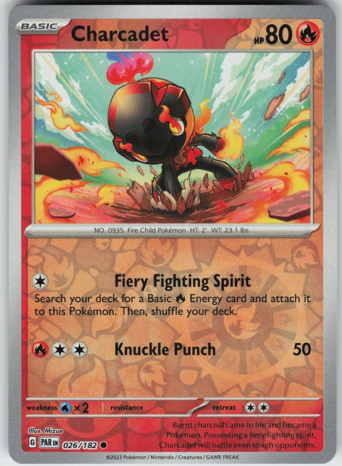 PO-01 Reverse Holo Charcadet 026/182 Common SV04: Paradox Rift - Image 1 of 1