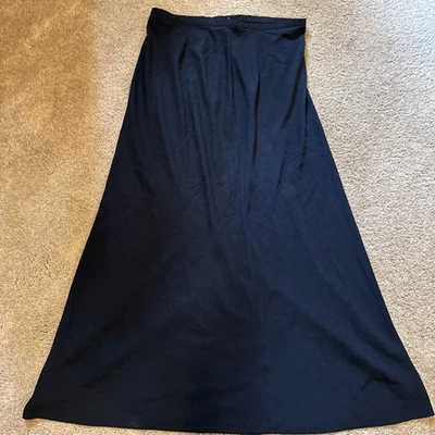 Ann Taylor Loft Vintage 100% Seda Maxi Falda Negra Mujer’s 12 Largo Usado en Excelente Condición! Foto 1 de 4