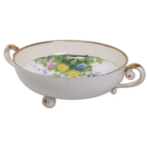 Morimura Bros Nippon Handled 5.75" Candy Bowl Dish Floral Gold Rin 1911-1921 - Picture 1 of 4