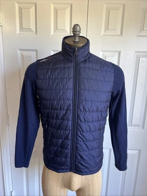 Polo Ralph Lauren RLX Golf Jacket Men Size M Blue Puffer Cool Wool Full Zip - Image 1 of 4